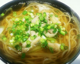 鶏肉と長ネギの煮麺　万能ネギを添えて作り方8写真
