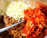 ☼とろり♪納豆キムチーズの油揚げ巾着焼き作り方2写真