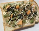 枝豆×ミモレットの胡麻おかかトースト作り方3写真
