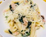 レンチン鮭とほうれん草のクリームペンネ作り方7写真