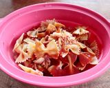 レンジでお手軽！もちもちミートパスタ！作り方4写真