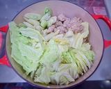 蓮根えのきたっぷり鶏団子のチーズミルク鍋作り方6写真