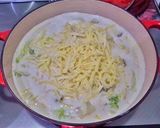 蓮根えのきたっぷり鶏団子のチーズミルク鍋作り方8写真