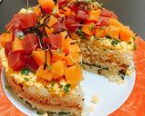 簡単✤ちらし寿司ケーキ　Xmas❦誕生日作り方5写真