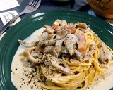 舞茸とベーコンの和風クリームパスタ。作り方9写真