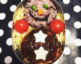 雪だるま デコ弁作り方1写真