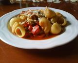 牛肉と赤ピーマンのトマトソースパスタ　作り方4写真