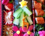 ツリーとお花トナカイ★海苔弁当作り方3写真