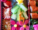 ツリーとお花トナカイ★海苔弁当作り方4写真