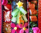 ツリーとお花トナカイ★海苔弁当作り方6写真