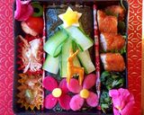 ツリーとお花トナカイ★海苔弁当作り方7写真