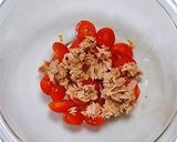バジル香る♪ミニトマトとツナの冷製パスタ作り方2写真