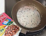 超簡単！ふりかけで〜たらこクリームパスタ作り方2写真