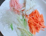材料 全部 千切りの簡単中華スープ作り方1写真