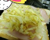 炒めキャベツとロースハムのホットサンド作り方3写真