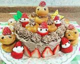 プチシューでにぎやかクリスマスケーキ☆作り方5写真