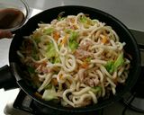 フライパンで簡単！焼きうどん♡作り方4写真