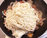 カキと九条ネギの焼きうどん作り方3写真