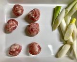 豚こまボールとネギの照り焼き作り方1写真