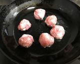 豚こまボールとネギの照り焼き作り方2写真