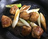 豚こまボールとネギの照り焼き作り方5写真