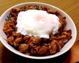 れぽ2♡半熟卵のせ豚丼♡簡単作り方3写真