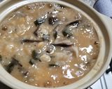 平茸、ムカゴ、打ち豆、玉子入り雑炊作り方6写真