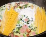 別茹で不要！フライパンdeクリームパスタ作り方3写真
