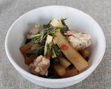 ごま油香る！大根と大根葉の豚肉炒め作り方5写真