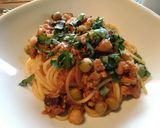 豚肉とビーンズのトマト煮込みパスタ作り方9写真