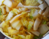 白菜とエリンギとワカメのオイ味噌スープ❁作り方3写真