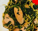 常備品で！魚肉ソーセージほうれん草焼そば作り方6写真