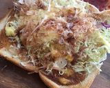 簡単ランチ♪お好み焼き風トースト作り方4写真