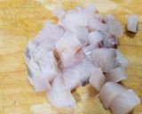 簡単、白身魚と葉にんにくパスタ(^o^)作り方2写真