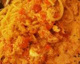 シーチキンで作る、トマトクリームパスタ作り方7写真