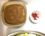 豆苗とモヤシの胡麻味噌なべ作り方2写真