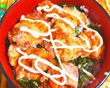 クックドゥ香味ペーストで鳥唐揚げ丼美味作り方2写真