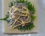 青じそとちりめんじゃこの手巻きサンド作り方2写真