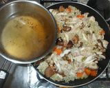 麦ご飯と茸鶏肉のピラフ♪簡単フライパンで作り方10写真