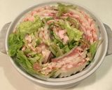 ［豚と白菜ミルフィーユ鍋 水菜シャキッ］作り方2写真