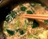 エノキと小松菜の洋風かき玉スープ作り方5写真