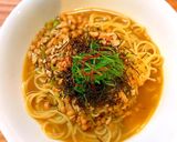スープ仕立ての納豆パスタ作り方4写真