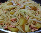 鮭フレークとねぎとポテトのお手軽パスタ作り方4写真