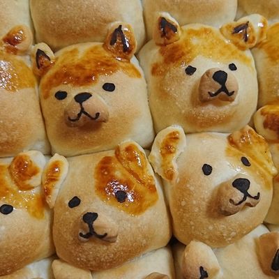 ちぎりパン犬 わんこ by くっく畑 【クックパッド】 簡単おいしい
