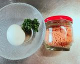 朝食に！鮭フレークと卵のオープンサンド作り方1写真