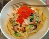 いくらと鮭ときのこのクリームパスタ♡作り方9写真