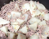 大根と挽肉のとろみ炒め作り方2写真