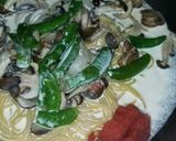 きのこの明太子クリームパスタ作り方6写真
