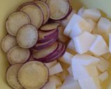 リンゴとサツマイモのホットケーキ作り方1写真