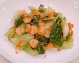 海老とチンゲン菜の、にんにく青菜炒め！作り方8写真